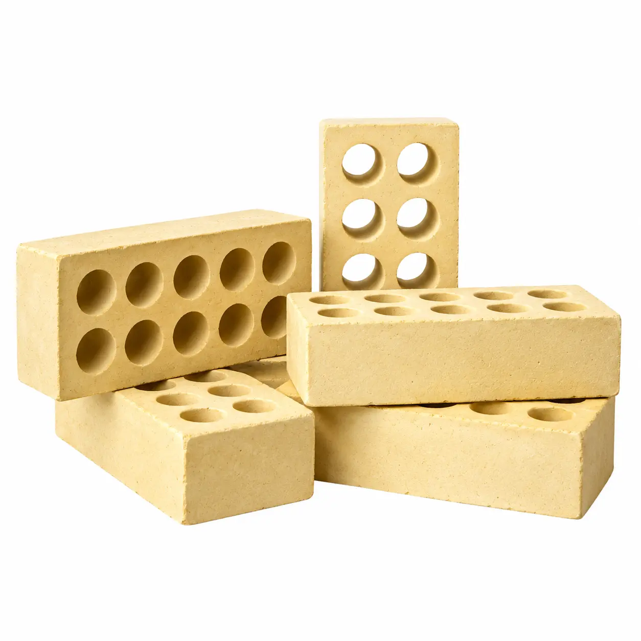 Cream Hollow Clay Bricks Stack