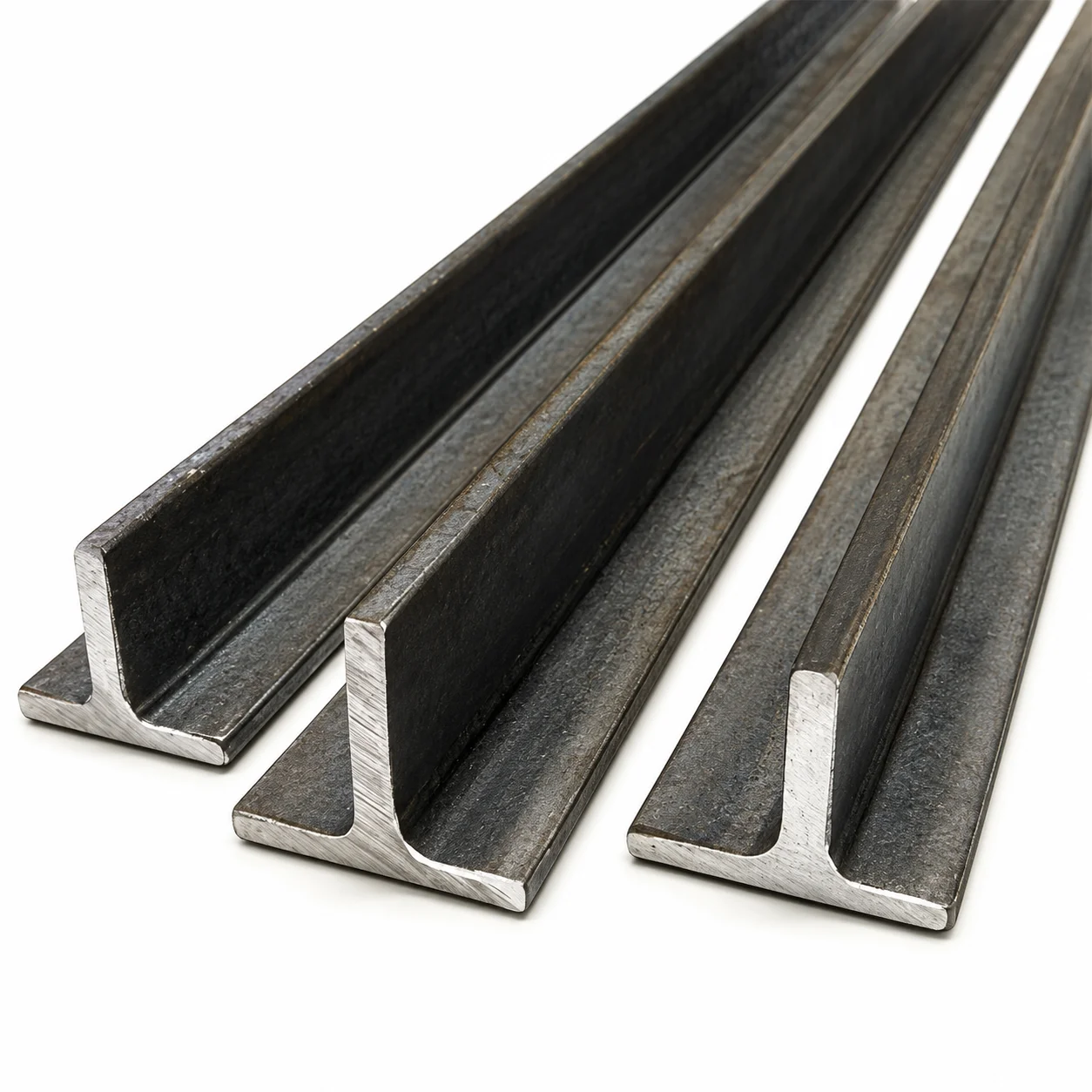 Diagonal Steel Angle Bars on White