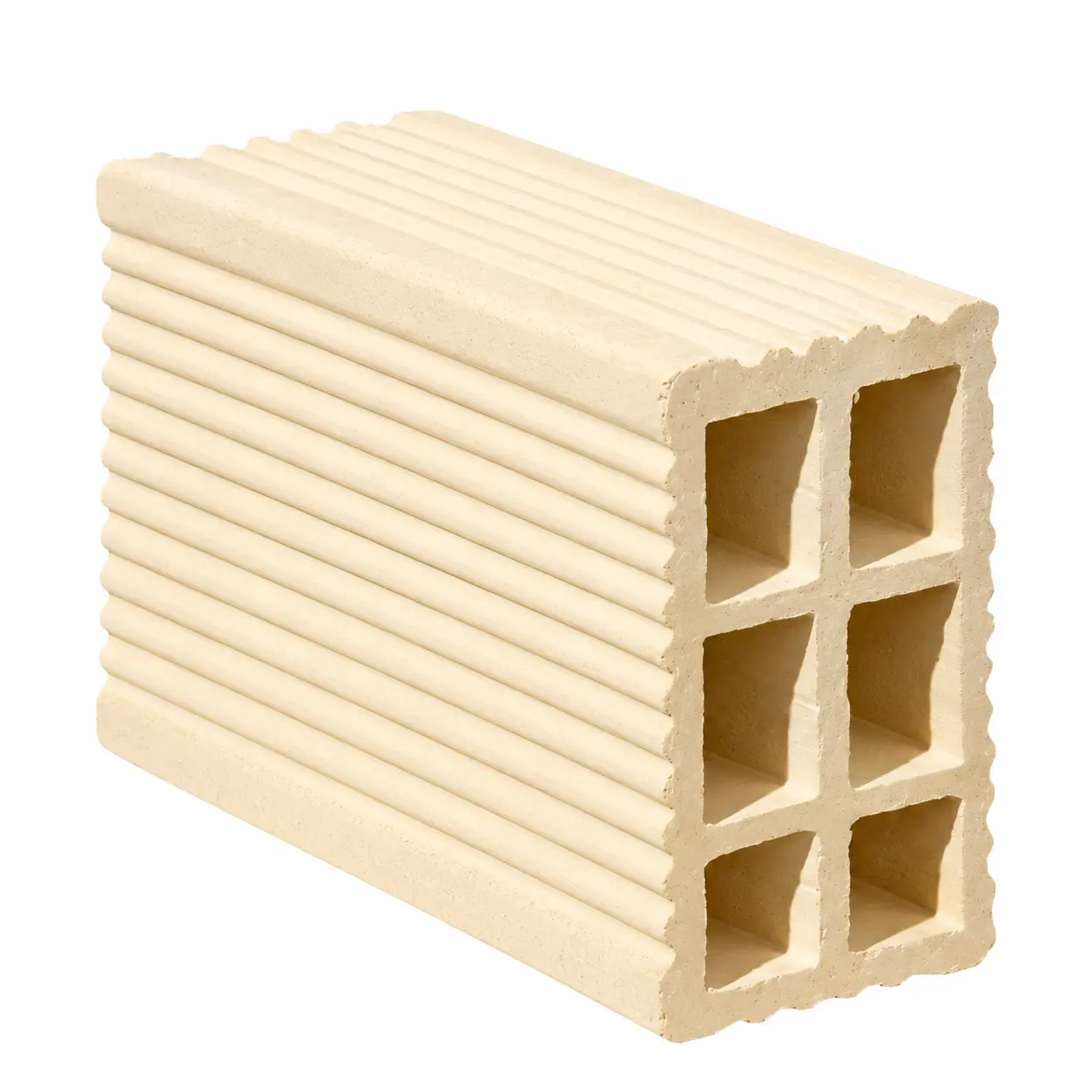 Ribbed Hollow Cream Construction Brick