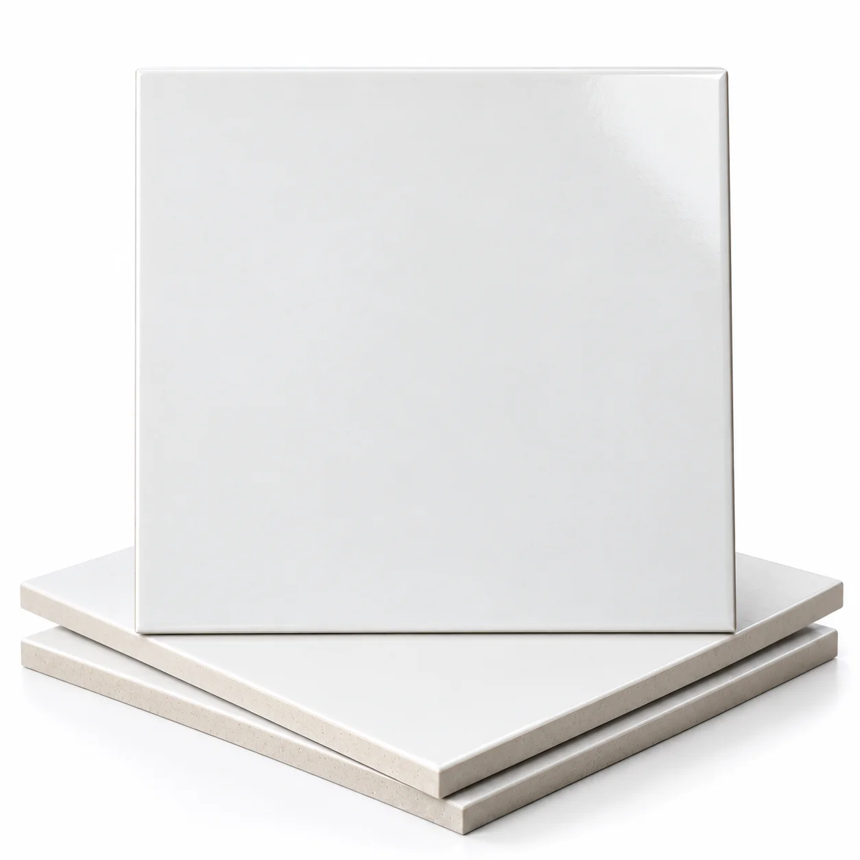 Stacked White Ceramic Tiles