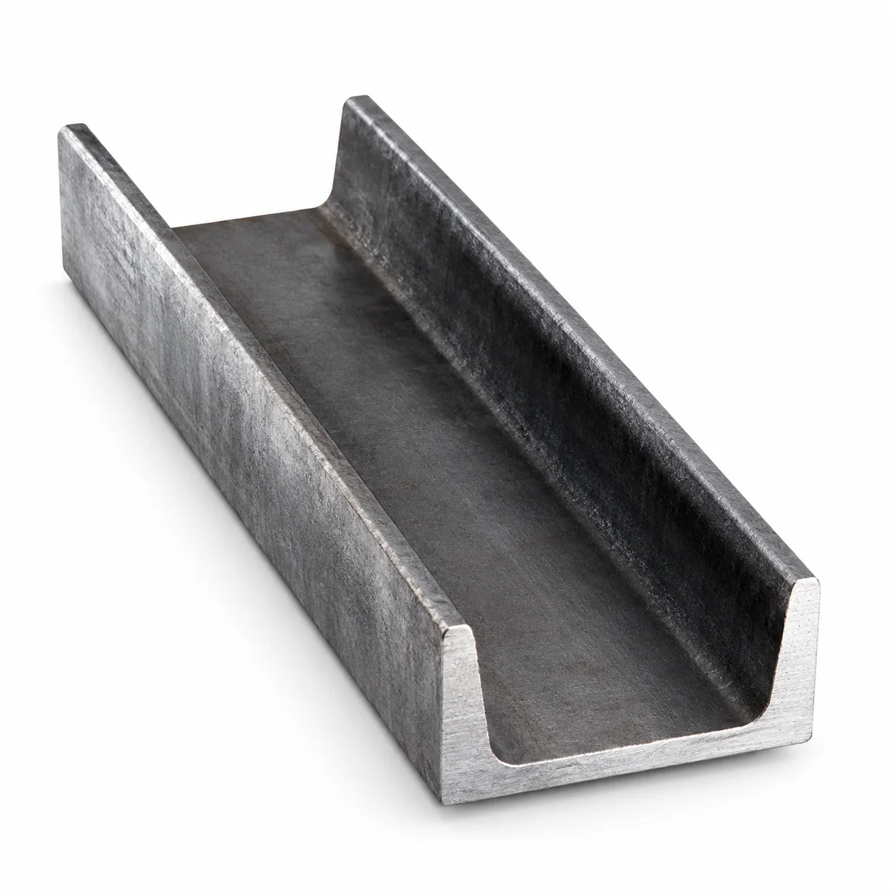 Steel U Channel Beam on White